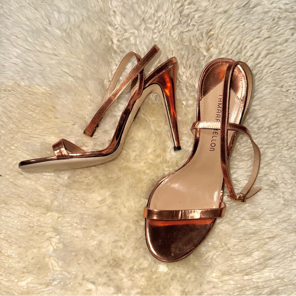 Tamara Mellon Shiny Copper Heels